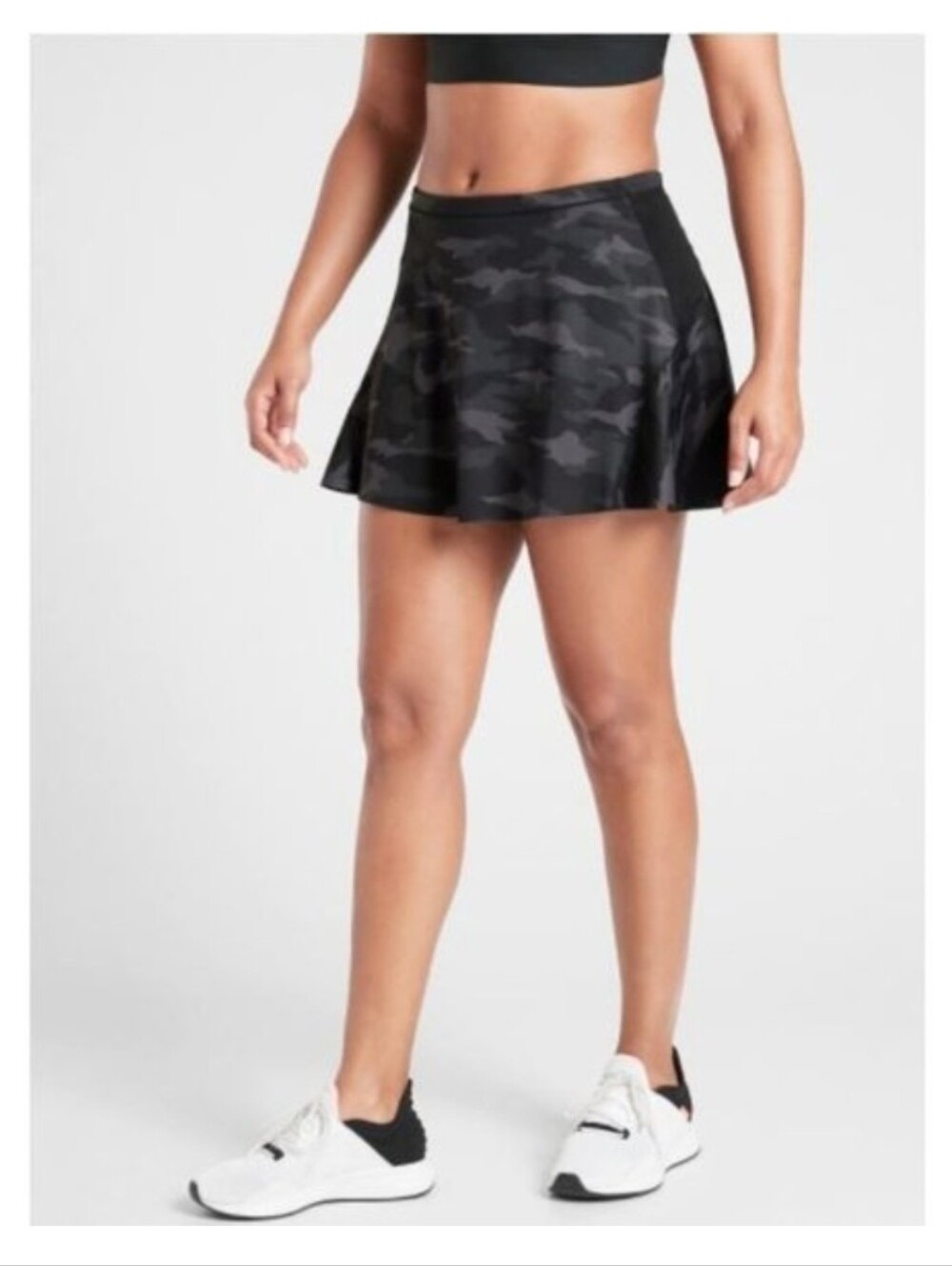 Athleta Ace Camouflage Printed Tennis Skort Black Gray Women's Size XL